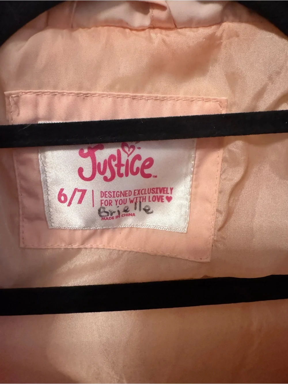 Justice Girls' Light Pink Quilted Puffer Jacket